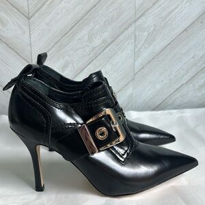 Larroude Stewart black heeled buckle boots 8.5